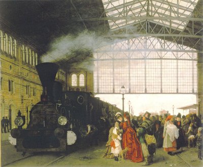 Arrival of a Train at Vienna Northwest Station by Karl Karger